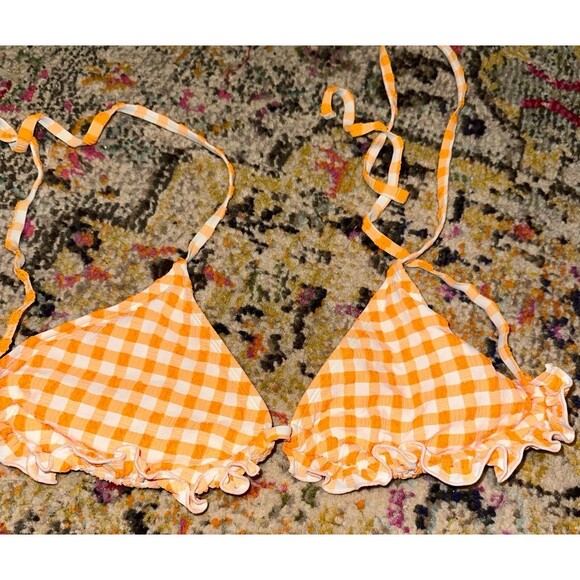 Wild fable yellow checkered bikini top - Picture 1 of 3